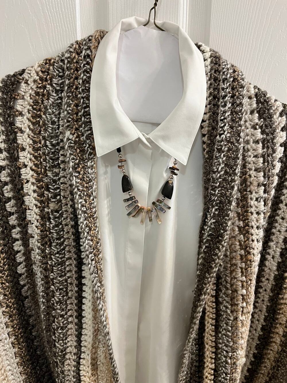 Chunky Knit Shawl with Oversized Pockets